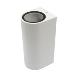 Φωτιστικό Αλουμινίου Επίτοιχο Οβά΄λ Μονής κατέυθυνσης Λευκό 2XGU10 - adeleq