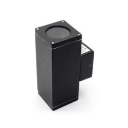 Σπότ Αλουμινίου διπλής κατέυθυνσης Επίτοιχο Τετράγωνο Μονής κατέυθυνσης Μάυρο 63x63mm GU10 - adeleq