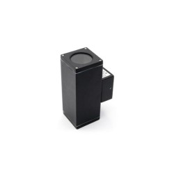 Σπότ Αλουμινίου διπλής κατέυθυνσης Επίτοιχο Τετράγωνο Μονής κατέυθυνσης Μάυρο 63x63mm GU10 - adeleq