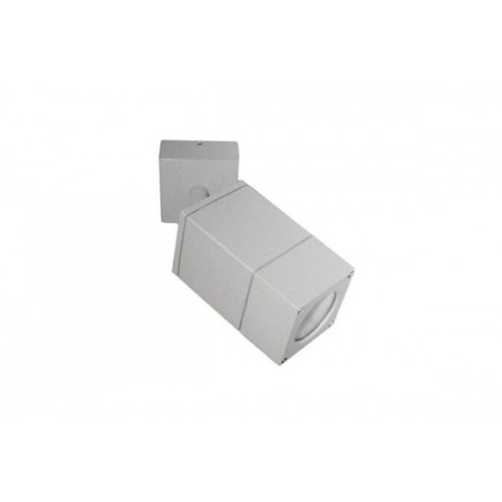 Wall mounted Aluminum Square movable Spot lighting fitting 9161 GU10 IP54 grey - adeleq