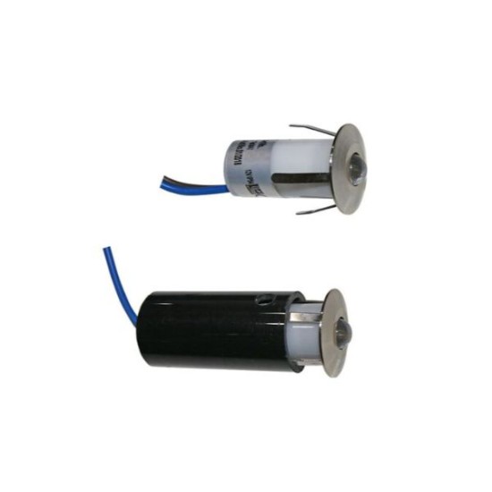 Φωτιστικό LED αλουμινίου Διαδρόμου Χωνευτό με κουτί 0.6W 40° 12VAC Θερμό Σατινέ - adeleq