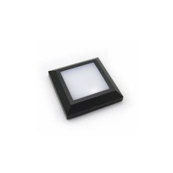 LED Ceiling Fixture PC Square D:125mm 4W CCT IP65 White - adeleq 
