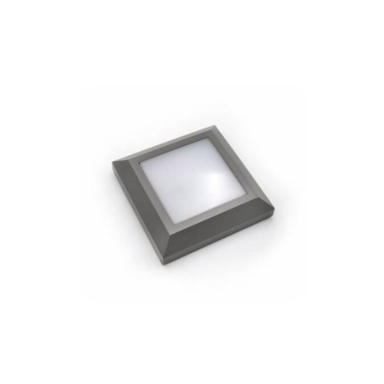 LED Ceiling Fixture PC Square D:125mm 4W CCT IP65 White - adeleq 