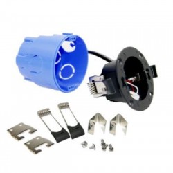 Aluminum recessed Wall light base black 3W CCT IP44 with embedded box - adeleq 