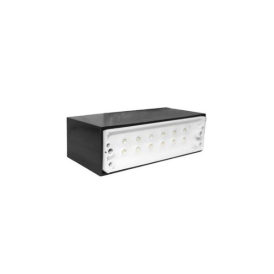 Alluminium body of Recessed Rectrangular lighting fitting 9801 IP54 12led warm white - adeleq 