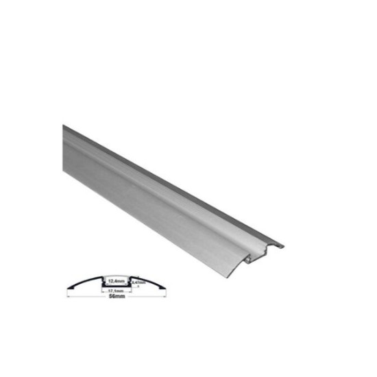 Aluminum profile 1m wall mounted Oval for led strips max W:12mm L:1m W:56.7mm H:8.47mm - 30-0520 - adeleq