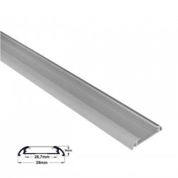 Aluminum profile 1m wall mounted wide oval for led strips max W:20mm L:1m W:39.1mm H:8.8mm- 30-0530 - adeleq