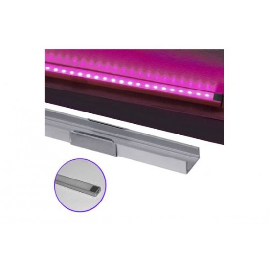 Aluminum profile 2m wall mounted for led strips max W:11mm L:2m W:15.8mm H:6mm - 30-05502 - adeleq