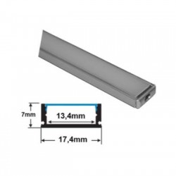Προφίλ επίτοιχο 2μ για ταινίες εως 13mm w:17.4 h:7 Αλουμινίου - 30-055502 - adeleq