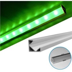 Aluminum Led profile 1m wall mounted L type for led strip max W:12mm L:1m W:18.1mm H:18.1mm - 30-0570 - adeleq