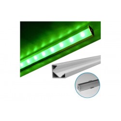 Aluminum Led profile 1m wall mounted L type for led strip max W:12mm L:1m W:18.1mm H:18.1mm - 30-0570 - adeleq