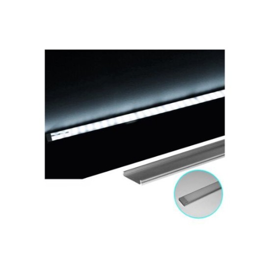 Aluminum profile 1m wall mounted wide for led strips max W:21mm height=6mm - 30-0580- adeleq