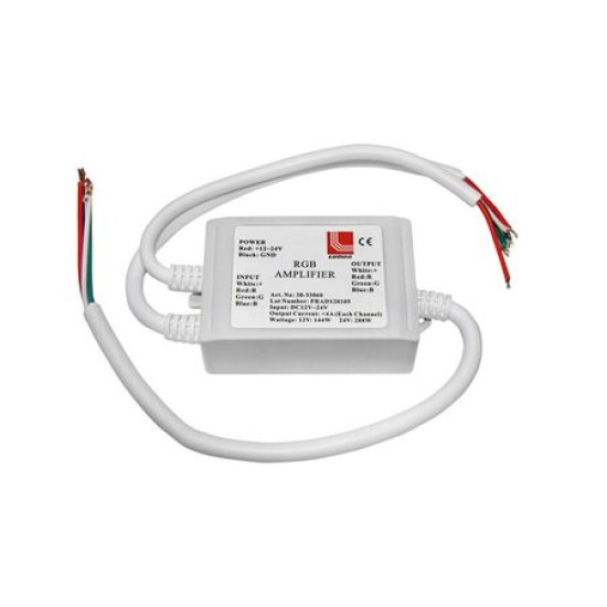 Ενισχυτής Σήματος στεγανός Για Ταινίες Led RGB 12V DC 144W / 24V DC 288W - Adeleq