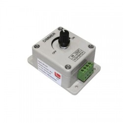 Dimmer Επίτοιχο Χειροκίνητο.Για Ταινία Μονόχρωμη 12/24VDC 8A - Adeleq