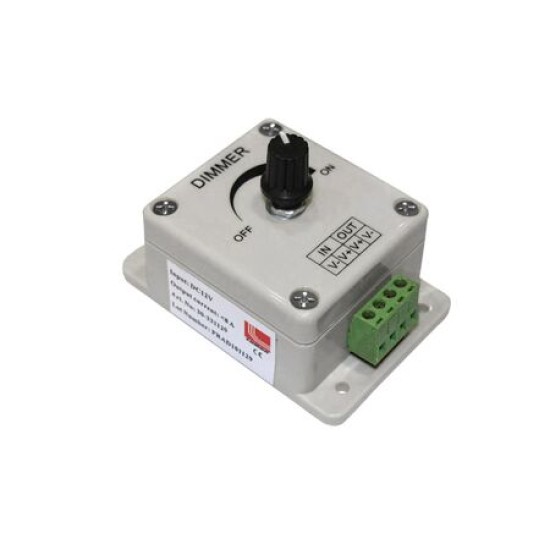 Dimmer Επίτοιχο Χειροκίνητο.Για Ταινία Μονόχρωμη 12/24VDC 8A - Adeleq