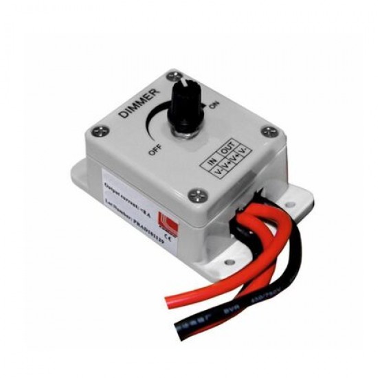 Dimmer Επίτοιχο Χειροκίνητο.Για Ταινία Μονόχρωμη 12VDC192W/24VDC384W 16A - Adeleq