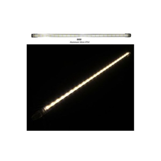 Led SMD Strip Aluminum Bar IP54 24LED 50cm 24VDC 6W 120° Warm White - Adeleq