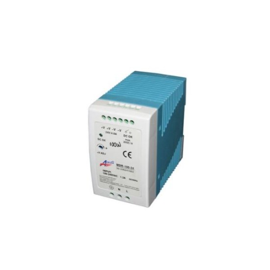 Din Rail Power Supply Unit 220-240VAC/24VDC 100W - adeleq