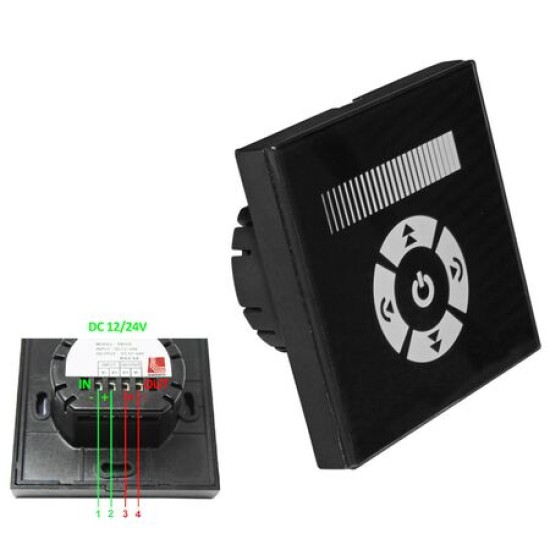 Dimmer αφής για κουτί διακόπτου για Ταινία Μονόχρωμη 12/24VDC 8A -Adeleq