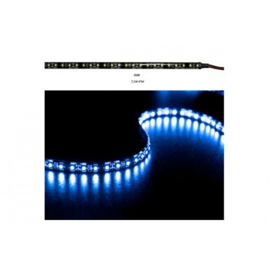 Led Strip Adhesive Balck PCB 5m12VDC 7.2W/m 90L/m Blue IP54 - Adeleq