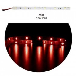 Ταινία LED 5m 12VDC 7.2W/m 5050 30LED/m Κόκκινο IP20 - 30-3412202 - adeleq