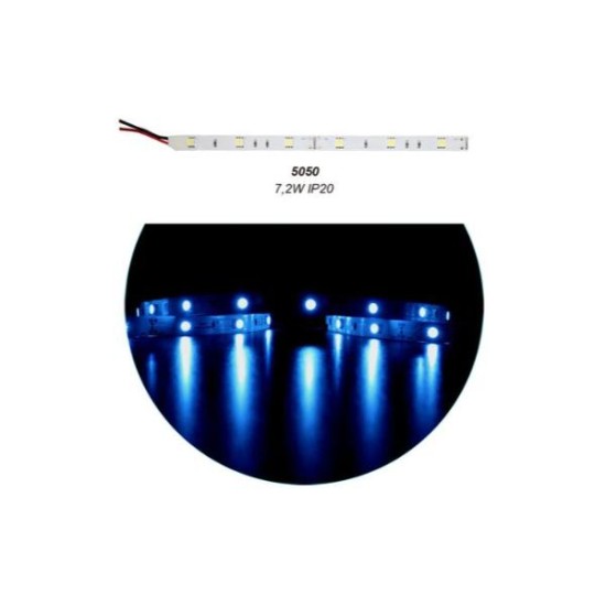 Ταινία LED 5m 12VDC 7.2W/m 5050 30LED/m Κόκκινο IP20 - 30-3412202 - adeleq