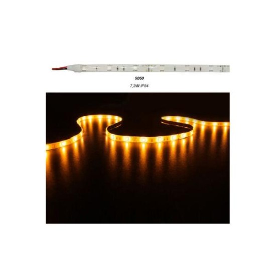 Led Strip Adhesive White PCB 5m12VDC 14.4W/m 5050 60L/m Neutral White IP54 - Adeleq