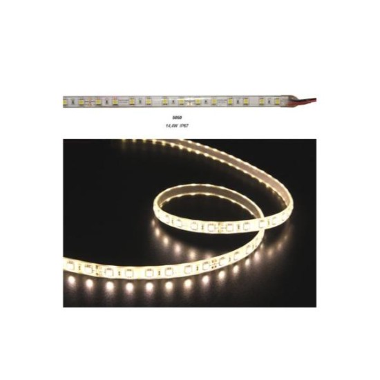 Ταινία LED 5m 24VDC 14.4W/m 5050 60LED/m 3000k Θερμό IP67 - 30-34124900 - adeleq