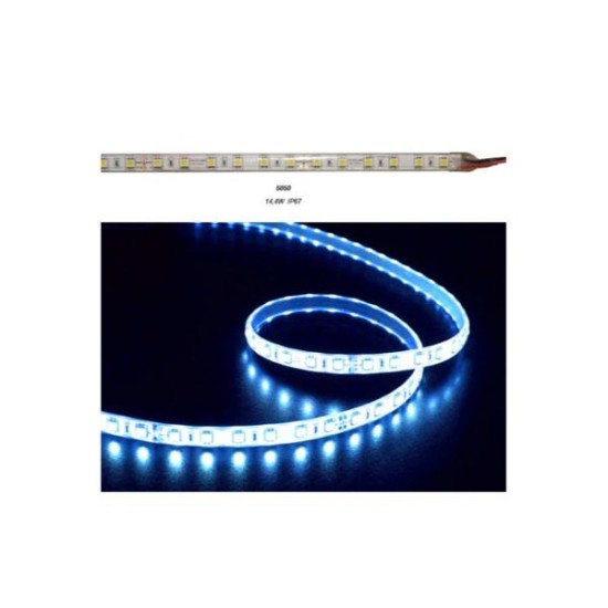 Ταινία LED 5m 24VDC 14.4W/m 5050 60LED/m Blue IP67 - 30-3412494 - adeleq