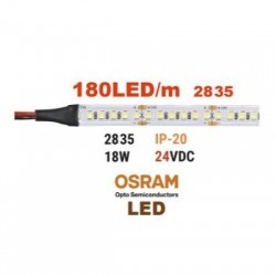 Led strip 5m 24VDC 18W/m 180LED/m Cool white IP20 - Adeleq