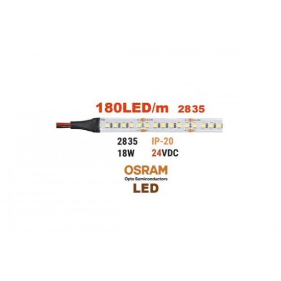 Led strip 5m 24VDC 18W/m 180LED/m Cool white IP20 - Adeleq