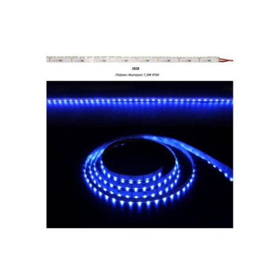 Led Strip Side View White PCB 5m12VDC 7.2W/m 90L/m Blue IP20 - Adeleq