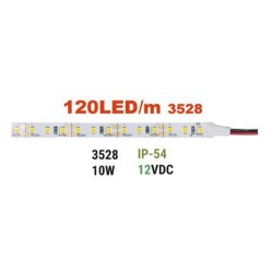 Led strip 5m 12VDC 10W/m 120LED/m warm white IP54 - Adeleq