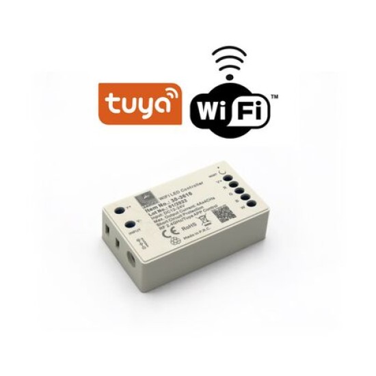 Μηχανισμός  Controller-Dimmer για ταινίες Led RGB / RGB + White  TUYA SMART WiFi RGB/RGB+W 12/24VDC 16A - Adeleq