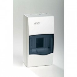 Πίνακας Combi επίτοιχος με διαφανή πλαστική πόρτα κάθετο άνοιγμα και πλαστικό πλαίσιο IP40 / 1Σειράς 4Μodule /   BV-4PT/RR - IDE