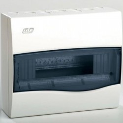 Πίνακας Combi επίτοιχος με διαφανή πλαστική πόρτα κάθετο άνοιγμα και πλαστικό πλαίσιο IP40 / 1Σειράς 12Μodule /   BV-12PT/RR - IDE