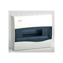 Πίνακας Combi επίτοιχος με διαφανή πλαστική πόρτα κάθετο άνοιγμα και πλαστικό πλαίσιο IP40 / 1Σειράς 12Μodule /   BV-12PT/RR - IDE