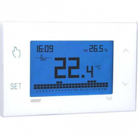 Χρονοθερμοστάτης ψηφιακός / Ημερήσιος - Εβδομαδιαίος . TUO BIANCO