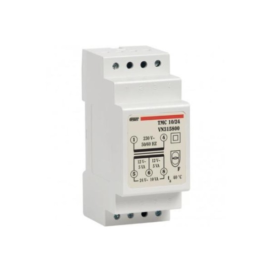 Μετασχηματιστής ασφαλείας Ράγας 230V / 2x(7,5VA ,12V) - 15VA 24VAC  - TMC15/24 (2M) - Vemer