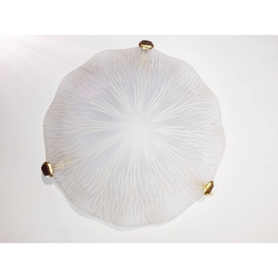 Φωτιστικό απλίκα επίτοιχη - D300 - 1x60W / E27 - Χρυσό - Γυαλί λευκό - Viokef 