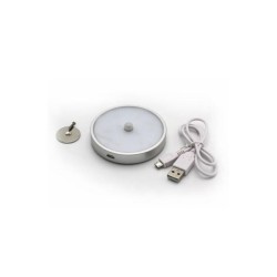 Φωτιστικό LED Ντουλάπας με μαγνήτη & Ανιχνευτή  Κίνησης  επαναφορτιζομενο 1W Στρογγυλο ασημι - adeleq