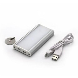 Φωτιστικό LED Ντουλάπας με μαγνήτη & Ανιχνευτή  άνοιγμα πόρτας  επαναφορτιζομενο 1W Ορθογώνιο ασημι - adeleq