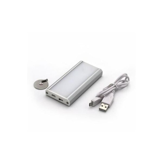 Φωτιστικό LED Ντουλάπας με μαγνήτη & Ανιχνευτή  άνοιγμα πόρτας  επαναφορτιζομενο 1W Ορθογώνιο ασημι - adeleq