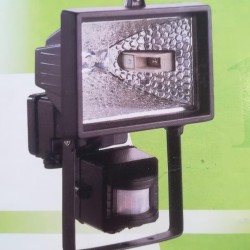 Προβολέας αλογόνου μάυρος με αισθητήρα κίνησης R7s / 230V - 150W - 4-3151 - Adeleq