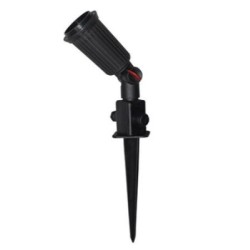 Φωτιστικό Κήπου PC Καρφωτό Ε27 PAR-38 IP44 Μάυρο - adeleq