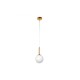 Pendant light made in golden metal and opal glass 1XG9 D:13cm (4016-1) - INLIGHT
