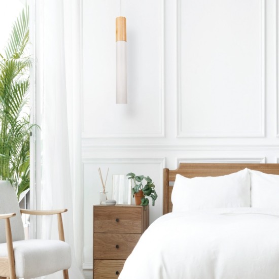 Pendant light made in black metal & Wood 1XGU10 D:40cm (4017-BL) - INLIGHT