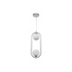 Pendant light made in chrome aluminium, and opal glass 1XG9 D:40cm (4022-CH) - INLIGHT