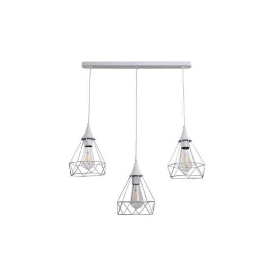 Κρεμαστό φωτιστικό από μαύρο μέταλλο 3XE27 D:60cm (4024-3-BL-RAIL) - INLIGHT