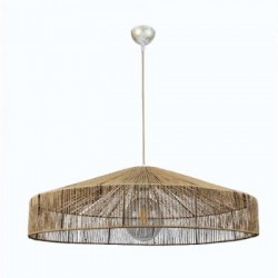 Κρεμαστό φωτιστικό καφέ από σχοινί 1XE27 D:70cm (4029-A) - INLIGHT